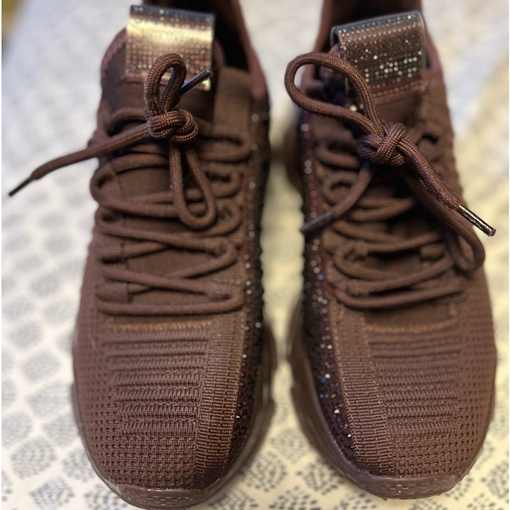 Sparkly burgundy women’s sneakers